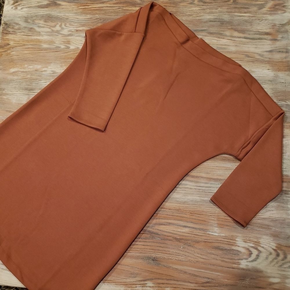ForCynthia Boat Neck Dress Color Camel Size Medium